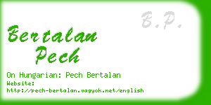 bertalan pech business card